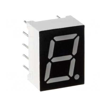 Afișaj LED 7 segmente 9,9mm galben 1 car 8mcd | Electronic-mag.ro | Componente Electronice