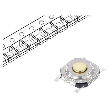 Microîntrerupător TACT SPST-NO 0,02A/15VDC SMT | Electronic-mag.ro | Componente Electronice