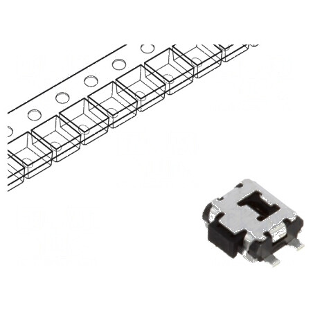 Microîntrerupător TACT SPST-NO 0,05A/12VDC SMT Poz: 2 | Electronic-mag.ro | Componente Electronice