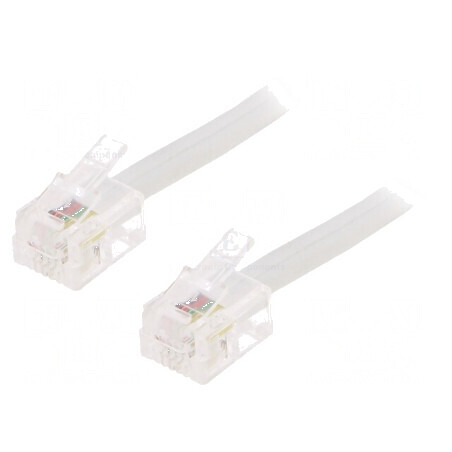 Cablu telefon RJ11 3m alb cu mufă la ambele capete | Electronic-mag.ro | Componente Electronice