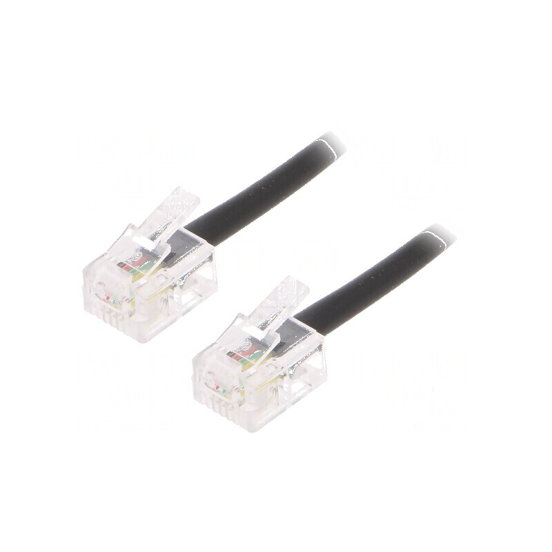 Cablu telefon RJ11 mufe ambele părți 2m negru | Electronic-mag.ro | Componente Electronice Cablu telefon RJ11 mufe ambele părți 2m negru | Electronic-mag.ro | Componente Electronice