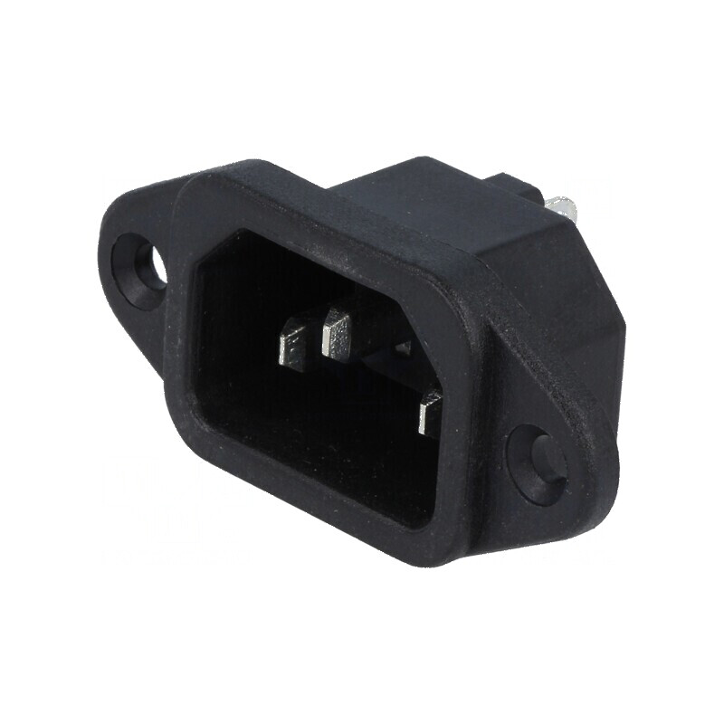 Conector alimentare AC soclu tată 10A 250VAC IEC 60320 | Electronic-mag.ro | Componente Electronice