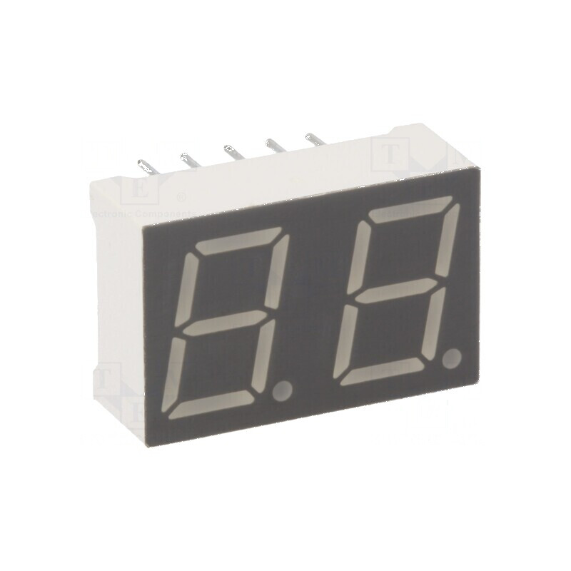 Afișaj LED 7 segmente 10mm 0,39 roșu 2 car. | Electronic-mag.ro | Componente Electronice