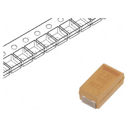Condensator Tantal Low ESR 22uF 16VDC SMD C 2312 ±10% | Electronic-mag.ro | Componente Electronice