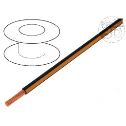 Cablu H05V-K 0,75mm2 PVC negru-portocaliu 100m | Electronic-mag.ro | Componente Electronice