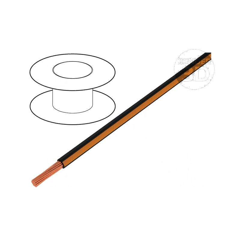 Cablu H05V-K 0,75mm2 PVC negru-portocaliu 100m | Electronic-mag.ro | Componente Electronice
