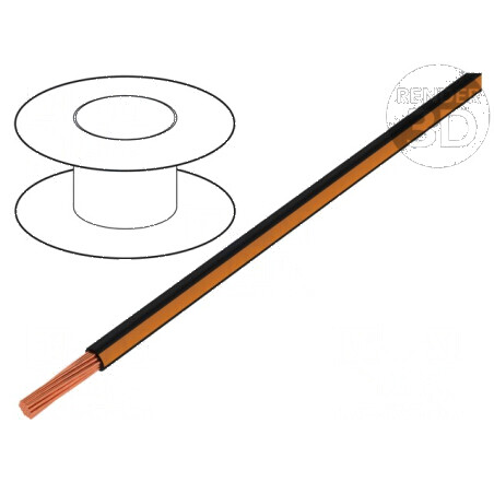 Cablu H05V-K 0,75mm2 PVC negru-portocaliu 100m | Electronic-mag.ro | Componente Electronice