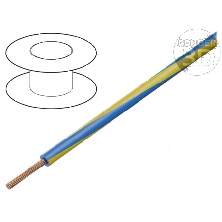 Cablu H05V-K LgY 0,75mm2 PVC albastru-galben 100m | Electronic-mag.ro | Componente Electronice