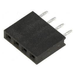 Conector șiruri pini soclu mamă 2,54mm 4 PIN THT pentru PCB | Electronic-mag.ro | Componente Electronice