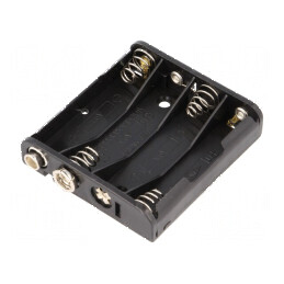 Suport baterii AAA R3 tip 6F22 negru - 4 bucăți | Electronic-mag.ro | Componente Electronice