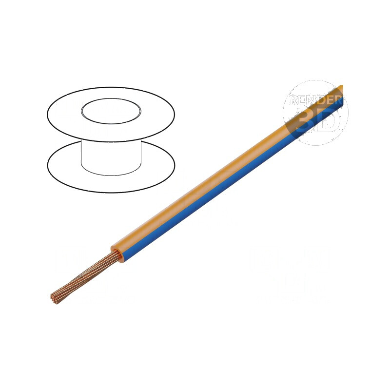 Cablu H05V-K 0,75mm2 PVC Portocaliu-Albastru LgY | Electronic-mag.ro | Componente Electronice