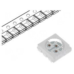 LED SMD 5060 Galben PLCC6 4200-5800mcd 5x5x1,5mm 120° 60mA | Electronic-mag.ro | Componente Electronice