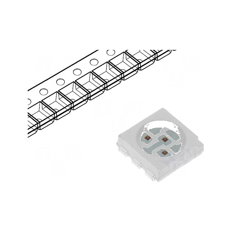 LED SMD 5060 Galben PLCC6 4200-5800mcd 5x5x1,5mm 120° 60mA | Electronic-mag.ro | Componente Electronice