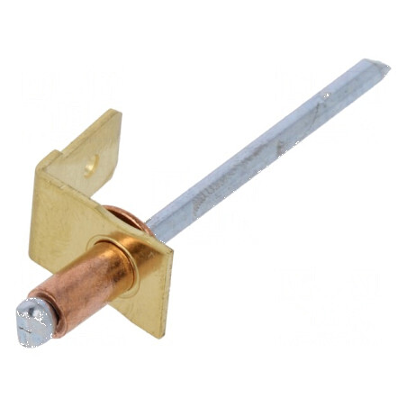 Terminal plat 6,3mm 0,8mm tată cu nit din cupru | Electronic-mag.ro | Componente Electronice