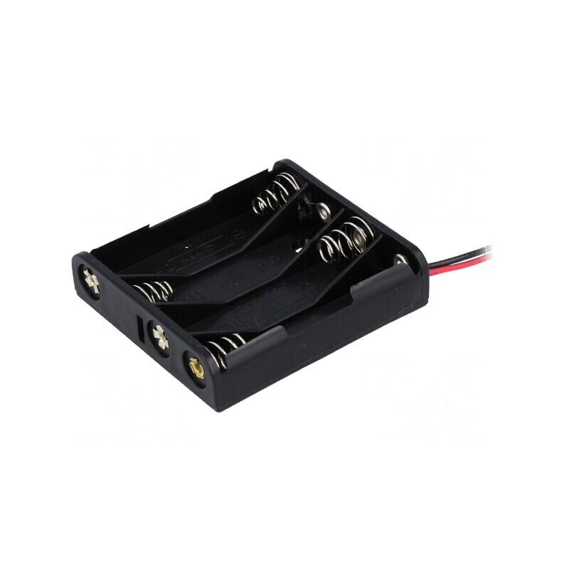 Suport baterii AAA R3 cu 4 cabluri negre de 150mm | Electronic-mag.ro | Componente Electronice