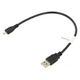 Cablu USB 2.0 A la micro B aurit 0,3m negru | Electronic-mag.ro | Componente Electronice
