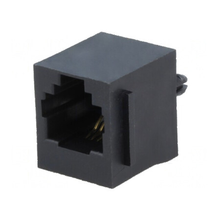 Conector RJ11 soclu 4 PIN Cat 5 6p4c THT drept | Electronic-mag.ro | Componente Electronice