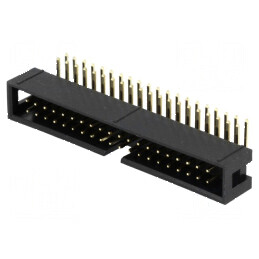 Conector IDC soclu tată 40 pini unghi 90° THT aurit 2,54mm | Electronic-mag.ro | Componente Electronice