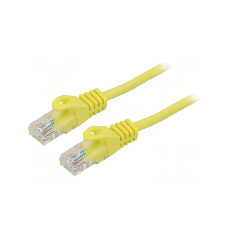 Patch cord U/UTP 5e 1m 26AWG CCA PVC galben | Electronic-mag.ro | Componente Electronice
