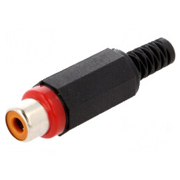 Conector RCA mufă mamă nichelat cu manşon drept pentru lipire | Electronic-mag.ro | Componente Electronice