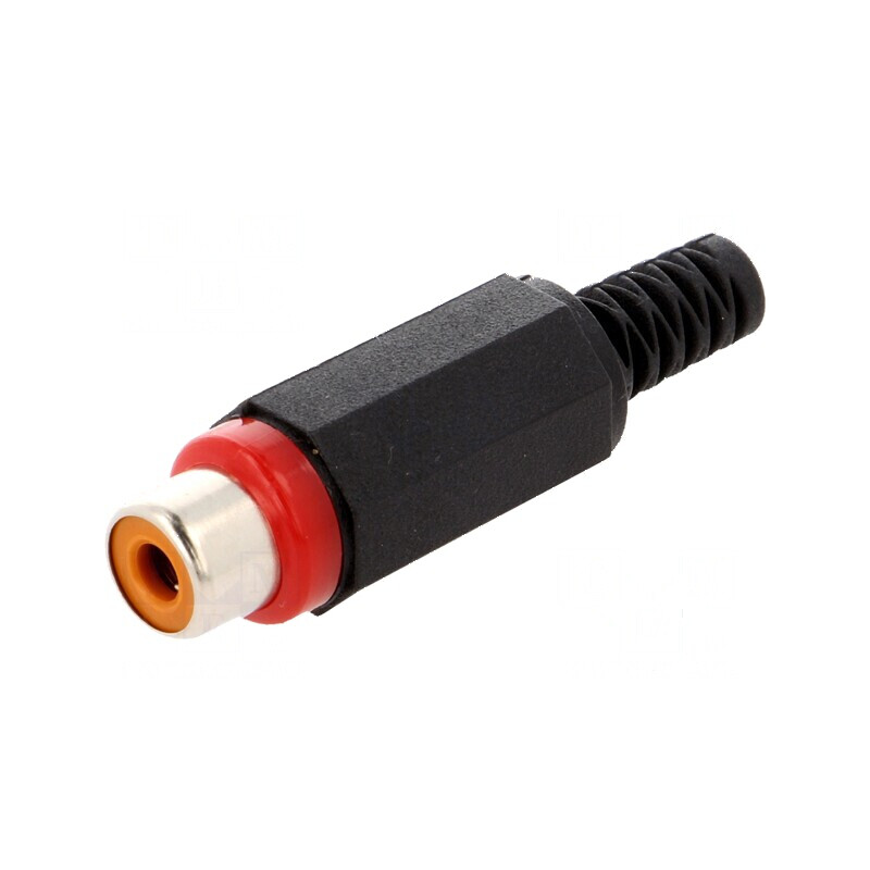Conector RCA mufă mamă nichelat cu manşon drept pentru lipire | Electronic-mag.ro | Componente Electronice