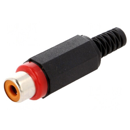 Conector RCA mufă mamă nichelat cu manşon drept pentru lipire | Electronic-mag.ro | Componente Electronice