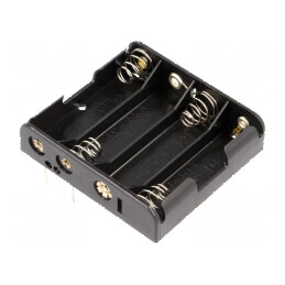 Suport baterii AA R6 4 locuri PCB negru | Electronic-mag.ro | Componente Electronice