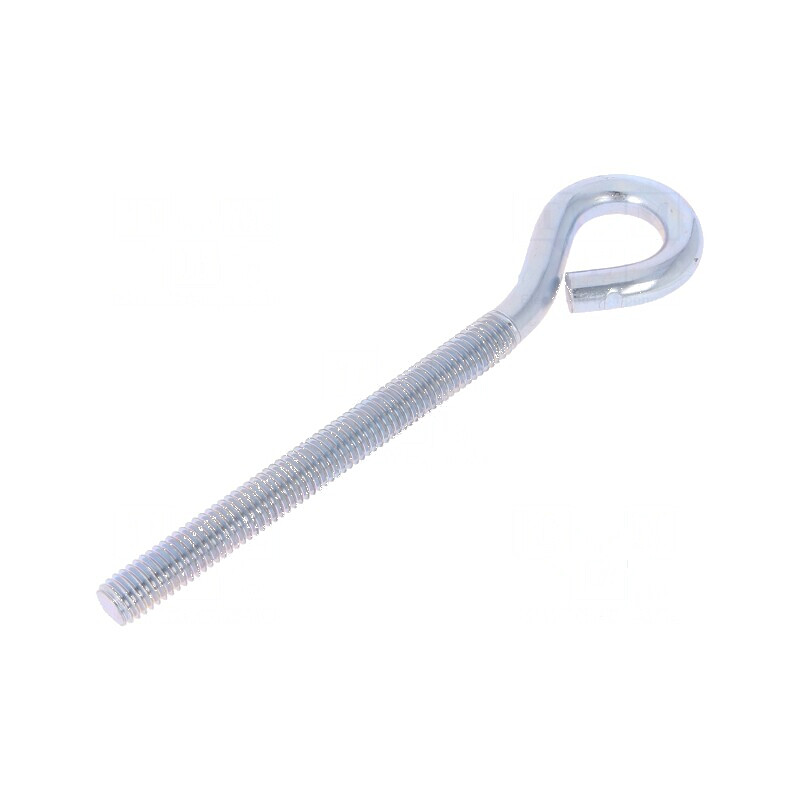 Cârlig inelar din oțel zincat, 80mm filet, 120mm lungime totală | Electronic-mag.ro | Componente Electronice