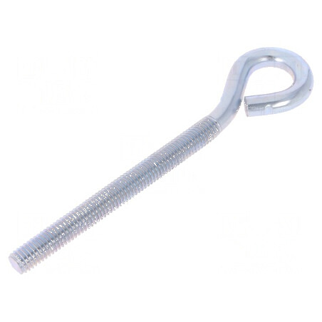 Cârlig inelar din oțel zincat, 80mm filet, 120mm lungime totală | Electronic-mag.ro | Componente Electronice