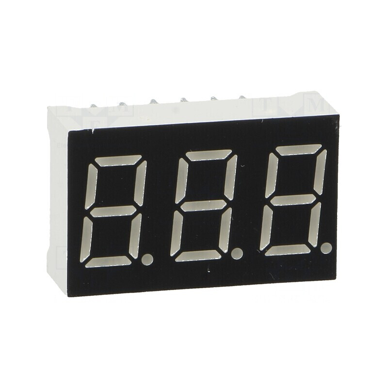 Afișaj LED 7 segmente 9,14mm roșu 0,36 Nr.car 3 6,5mcd | Electronic-mag.ro | Componente Electronice