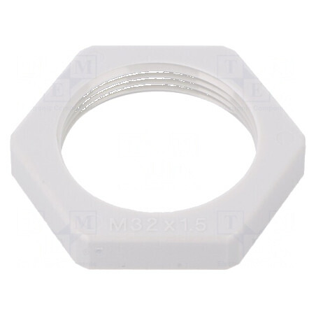 Piuliță M32 poliamidă 7mm Cheie 41mm gri deschis Pas 1,5 | Electronic-mag.ro | Componente Electronice