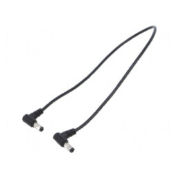 Cablu DC 5,5/2,1 mm 2x0,5mm2 drept negru 0,4m | Electronic-mag.ro | Componente Electronice