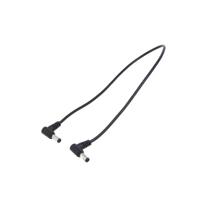 Cablu DC 5,5/2,1 mm 2x0,5mm2 drept negru 0,4m | Electronic-mag.ro | Componente Electronice