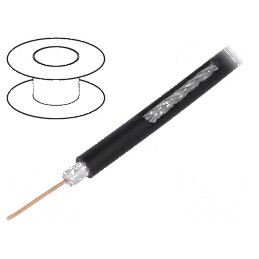 Cablu coaxial RG6 100m Cu PE negru Ø6,91mm | Electronic-mag.ro | Componente Electronice
