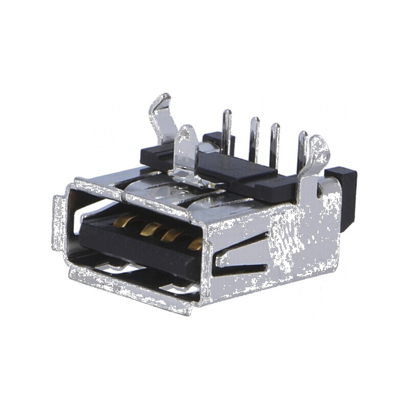 Conector USB A soclu THT 90° aurit pentru PCB PIN 4 | Electronic-mag.ro | Componente Electronice