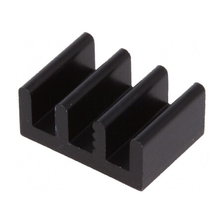 Radiator extrudat aluminiu negru 10mm L, 14mm W, 6mm H, 66K/W | Electronic-mag.ro | Componente Electronice