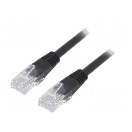 Cabluri patch U/UTP 5e CCA PVC negru 0,25m 26AWG | Electronic-mag.ro | Componente Electronice