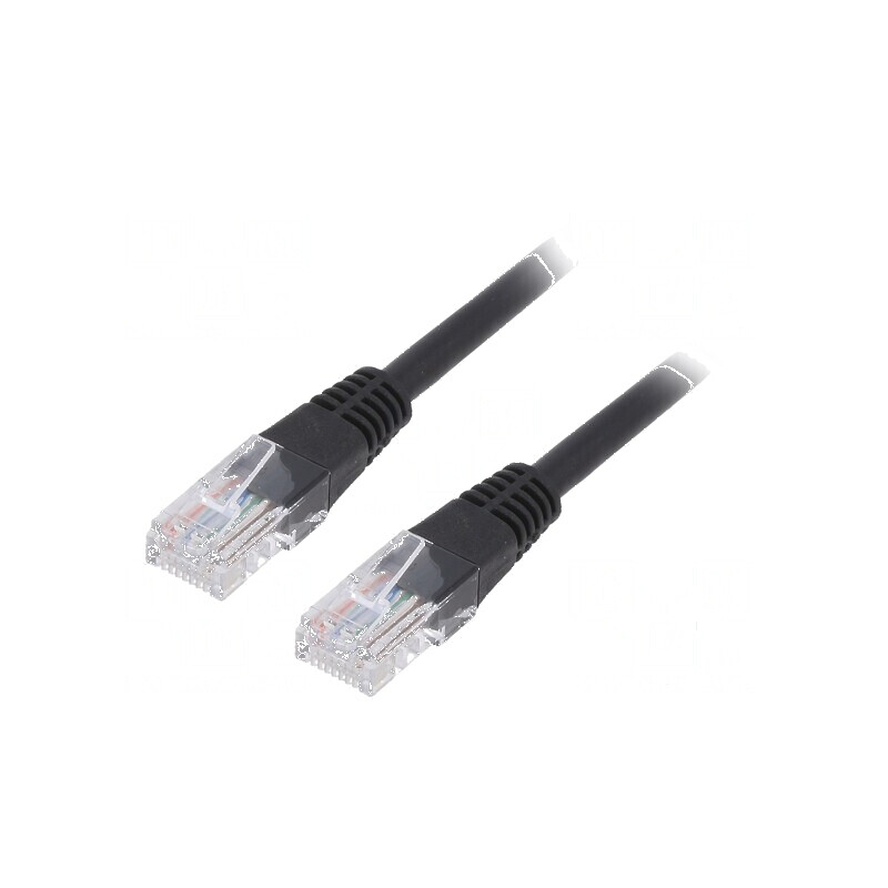 Cabluri patch U/UTP 5e CCA PVC negru 0,25m 26AWG | Electronic-mag.ro | Componente Electronice