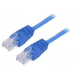 Patch cord U/UTP 5e 0,5m CCA PVC albastru 26AWG | Electronic-mag.ro | Componente Electronice