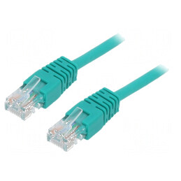 Patch cord U/UTP 5e litat CCA PVC verde 0,5m 26AWG | Electronic-mag.ro | Componente Electronice
