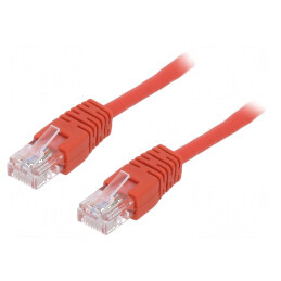 Cabluri patch U/UTP 5e 0,5m roșu 26AWG CCA PVC | Electronic-mag.ro | Componente Electronice