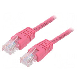 Cablul de rețea U/UTP 5e litat CCA PVC roz 0,5m 26AWG Ø5mm | Electronic-mag.ro | Componente Electronice