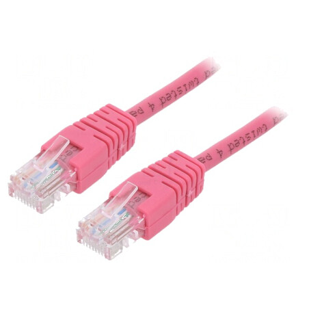 Cablul de rețea U/UTP 5e litat CCA PVC roz 0,5m 26AWG Ø5mm | Electronic-mag.ro | Componente Electronice