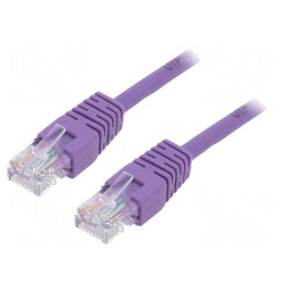 Cablaj patch U/UTP 5e litat CCA PVC violet 0,5m 26AWG | Electronic-mag.ro | Componente Electronice