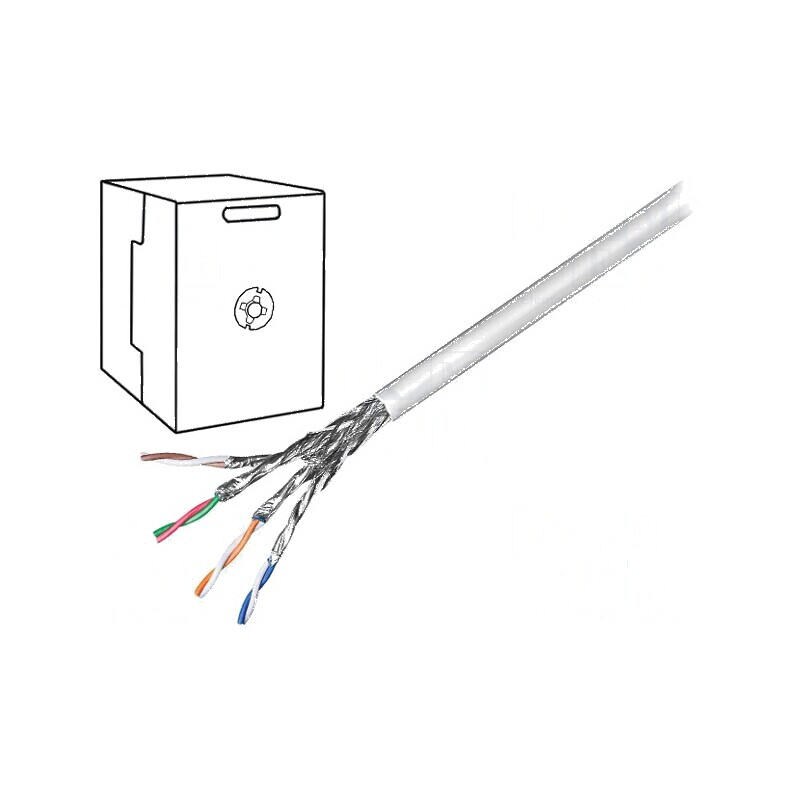 Cablu S/FTP 4x2x23AWG 305m CCA PVC gri 6,3mm | Electronic-mag.ro | Componente Electronice Cablu S/FTP 4x2x23AWG 305m CCA PVC gri 6,3mm | Electronic-mag.ro | Componente Electronice