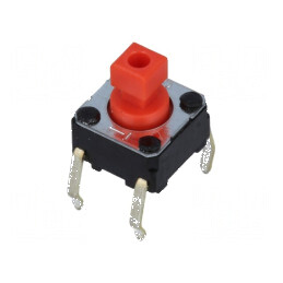 Microîntrerupător TACT SPST-NO 0,05A/24VDC THT | Electronic-mag.ro | Componente Electronice
