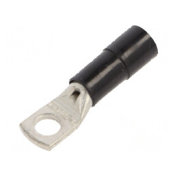 Vârf inelar tubular M6 6,3mm 10mm2 crimpat pe cablu negru | Electronic-mag.ro | Componente Electronice