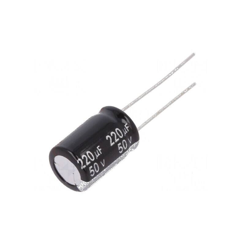 Condensator electrolitic THT 220uF 50VDC Ø10x16mm 5mm Raster | Electronic-mag.ro | Componente Electronice Condensator electrolitic THT 220uF 50VDC Ø10x16mm 5mm Raster | Electronic-mag.ro | Componente Electronice