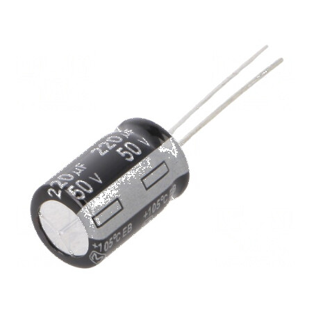 Condensator electrolitic THT 220uF 50VDC Ø10x16mm 5mm | Electronic-mag.ro | Componente Electronice