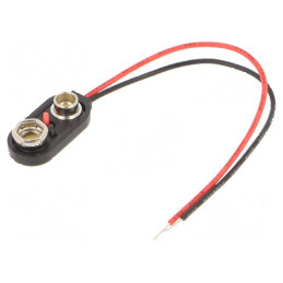 Conector 6F22 cu cabluri de 100mm pentru baterii 6F22/6LR61 | Electronic-mag.ro | Componente Electronice